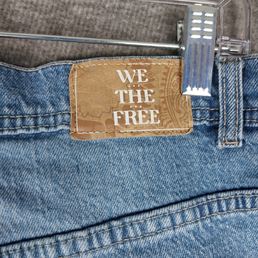 WE THE FREE JEANS WOMENS BLUE PIPER WIDE LEG CROP DENIM CAPRI PANTS SIZE 30 - Picture 8 of 10
